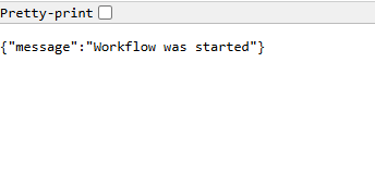 Raw webhook response showing "Workflow was started" with no confirmation that the appointment booking actually succeeded